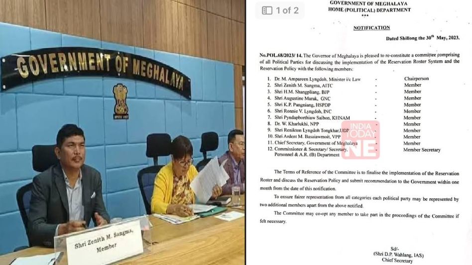 Meghalaya government to re-constitute committee to discuss implementation of Reservation Roster System Meghalaya government to re-constitute committee to discuss implementation of Reservation Roster System