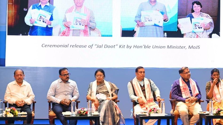 Assam Minister Jayanta Mallabaruah launches ambitious water scheme, says over two lakh students to be trained as 'Jal Doot' Assam Minister Jayanta Mallabaruah launches ambitious water scheme, says over two lakh students to be trained as 'Jal Doot'