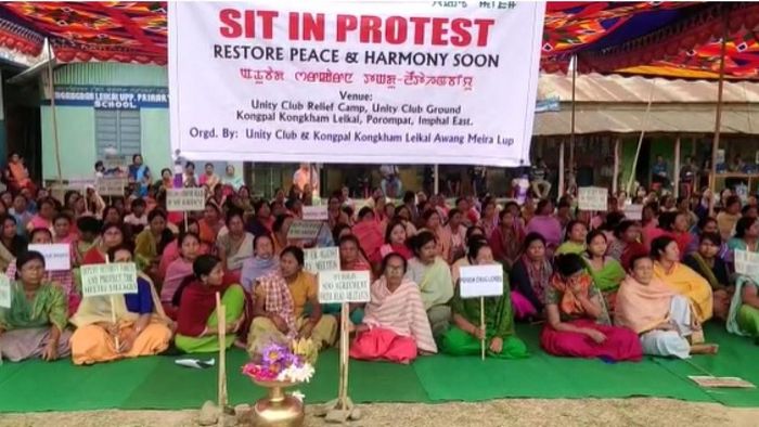 Protesters demand peace restoration in Manipur