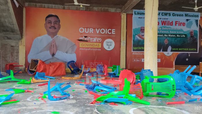 BJP minister Govindas Konthoujam's residence vandalised in Manipur