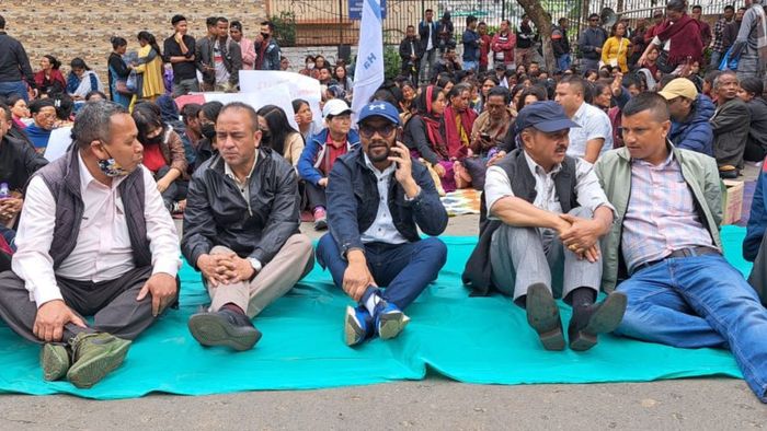 Voice of the People Party stage protest against state reservation policy