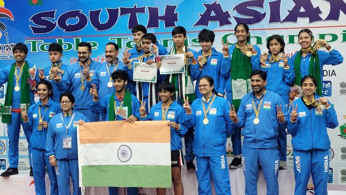 India bags 16 gold medals at the South Asian Youth Table Tennis Championship 2023