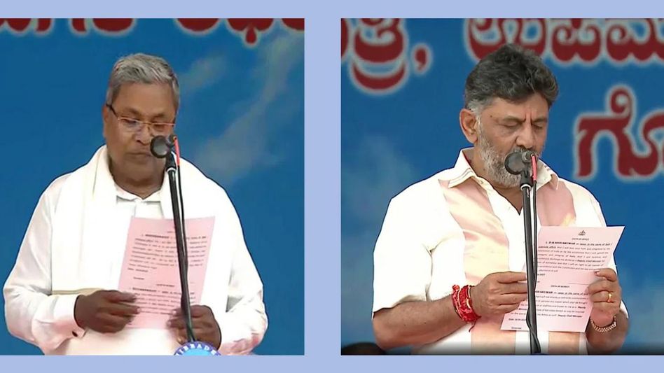 Karnataka: Siddaramaiah takes oath as chief minister, Shivakumar as dy CM at mega ceremony in Bengaluru Karnataka: Siddaramaiah takes oath as chief minister, Shivakumar as dy CM at mega ceremony in Bengaluru