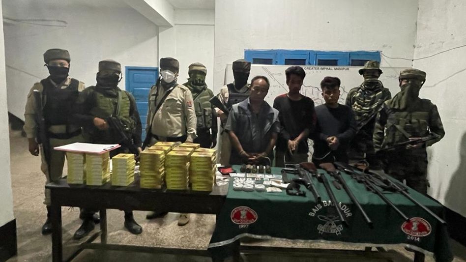 Manipur: Assam Rifles recover huge cache of arms and ammunition, three arrested Manipur: Assam Rifles recover huge cache of arms and ammunition, three arrested