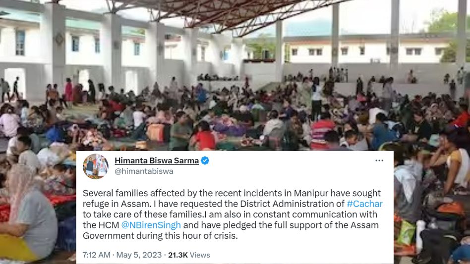 Manipur violence: Families seek refuge in Assam, Himanta Biswa Sarma assures full support Manipur violence: Families seek refuge in Assam, Himanta Biswa Sarma assures full support
