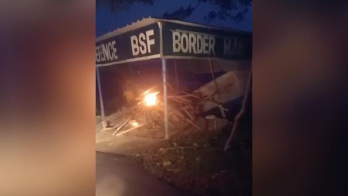 BSF checkpoint under Pynursla sub-division set on fire