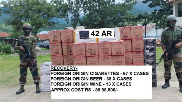 Mizoram: Assam Rifles seize illegal foreign origin liquor and cigarettes worth Rs 88 lakh