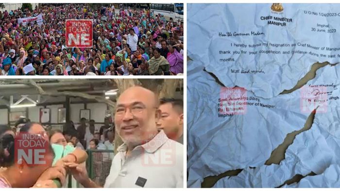 MLA tears down his resignation letter, people block road, Biren Singh takes a U-turn