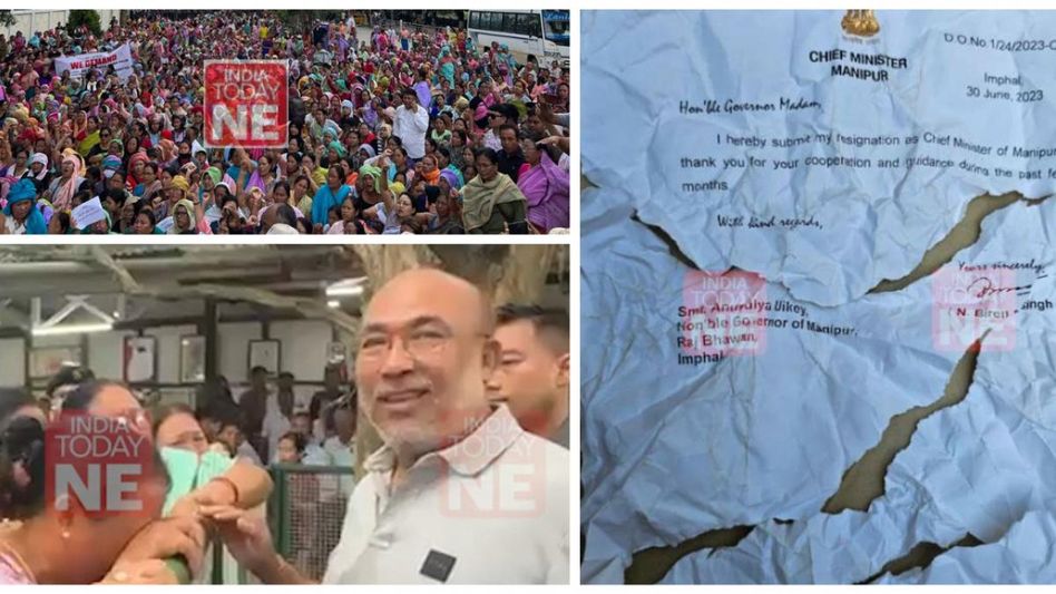 MLA tears down his resignation letter, people block road, Biren Singh takes a U-turn MLA tears down his resignation letter, people block road, Biren Singh takes a U-turn