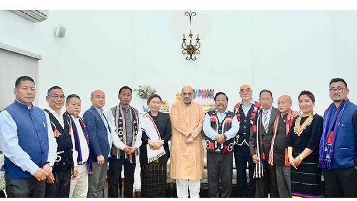 File photo of Home Minister Amit Shah with ENPO delegation in Delhi on December 6, 2022