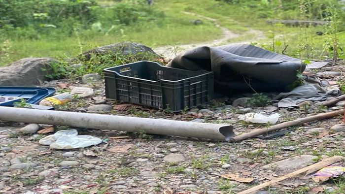 Ransacked forest camp