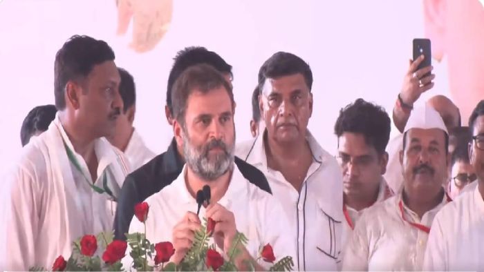 Rahul Gandhi speaking during opposition meet in Patna