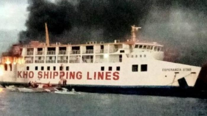 Philippine ferry carrying 120 people onboard catches fire