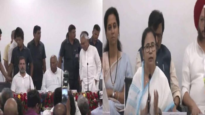Nitish Kumar and Mamata Banerjee during a joint press conference