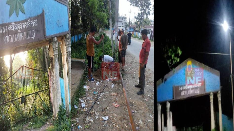 Assam: Lakhimpur MLA Manab Deka responds to student's plea, installs street light outside college Assam: Lakhimpur MLA Manab Deka responds to student's plea, installs street light outside college