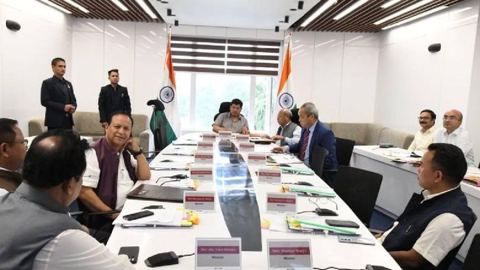 Meghalaya CM Conrad Sangma during a cabinet meeting