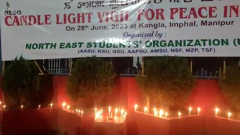 Manipur Violence: NESO organizes candlelight vigil in Kangla, urges PM Modi to intervene to restore peace Manipur Violence: NESO organizes candlelight vigil in Kangla, urges PM Modi to intervene to restore peace