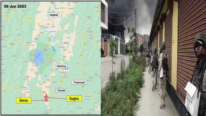 Security forces patrolling violent hit areas of Manipur