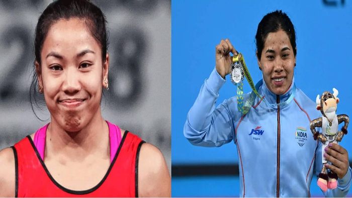 Weightlifters Mirabai Chanu (L), Bindyarani Devi (R)
