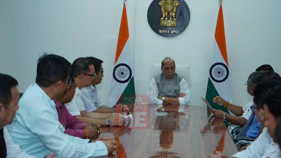 Manipur violence: 23 BJP, NPP MLAs meet Union Defence Minister Rajnath Singh, demands withdrawal of SoO Manipur violence: 23 BJP, NPP MLAs meet Union Defence Minister Rajnath Singh, demands withdrawal of SoO