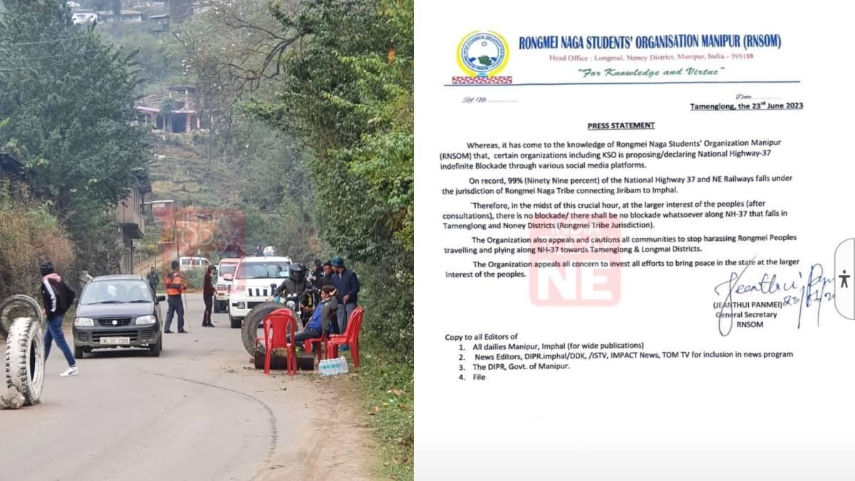 No NH-37 blockade, informs Rongmei Naga Students' Organisation