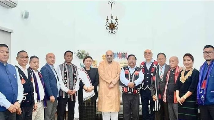 Home Minister Amit Shah with ENPO delegation in Delhi on December 6, 2022 (File Photo)