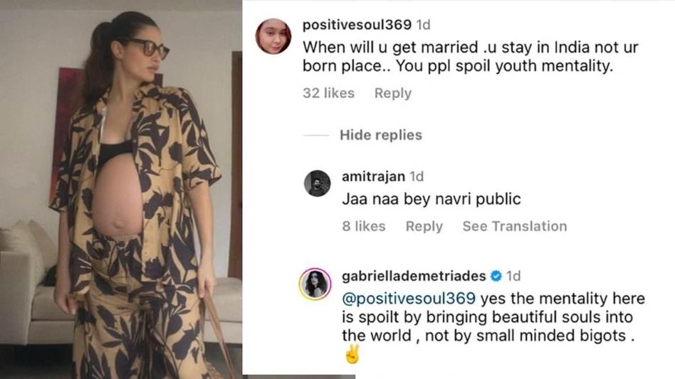 Arjun Rampal's girlfriend Gabriella flaunts her baby bump, responds to an offensive comment Arjun Rampal's girlfriend Gabriella flaunts her baby bump, responds to an offensive comment