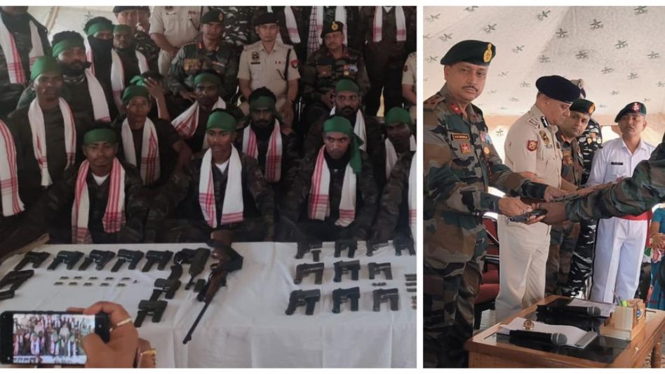 Assam: 39 Adivasi insurgents lay down arms in Bokajan Assam: 39 Adivasi insurgents lay down arms in Bokajan