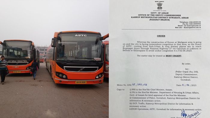ASTC buses entering Guwahati asked to refrain from using Maligaon route