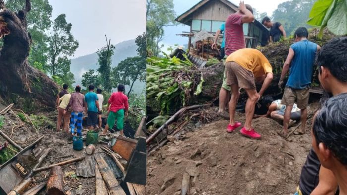 Lower Samdong hit by heavy rain and windstorms, woman crushed to death