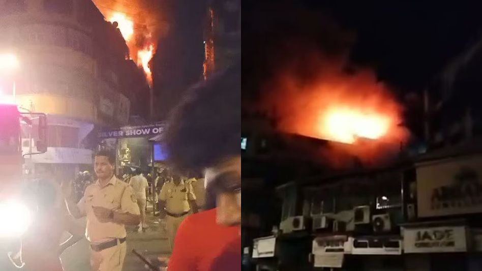 Maharashtra: Fierce fire breaks out in Mumbai's Zaveri Bazar area Maharashtra: Fierce fire breaks out in Mumbai's Zaveri Bazar area