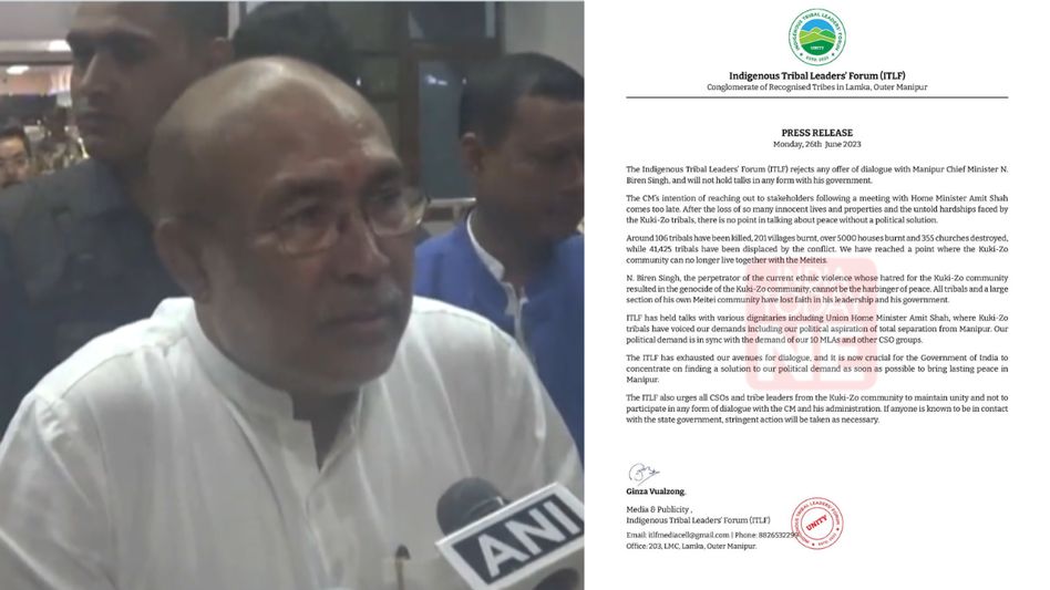 Manipur violence: Top tribal body rejects any form of dialogue with CM Biren Singh Manipur violence: Top tribal body rejects any form of dialogue with CM Biren Singh