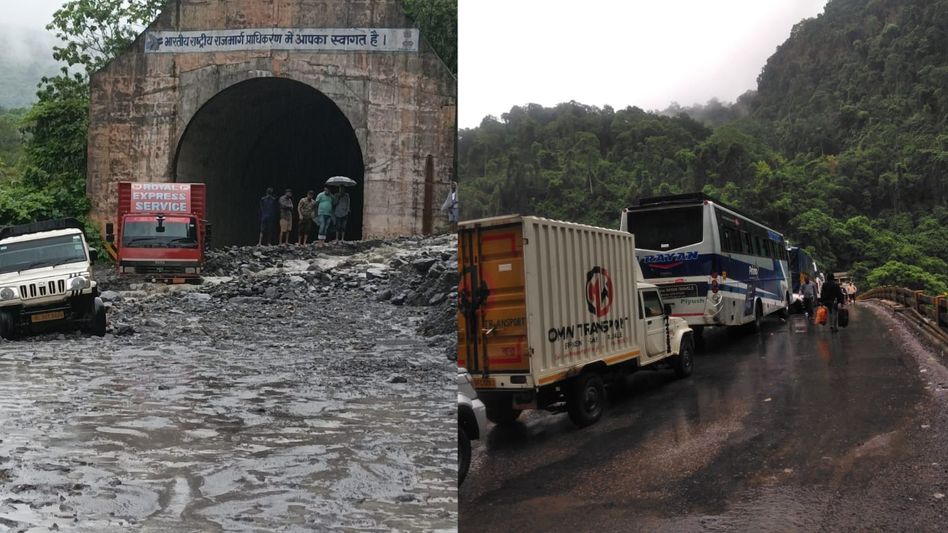 Meghalaya: Another mudslide at Sonapur tunnel in East Jaintia Hills district, traffic movement halted Meghalaya: Another mudslide at Sonapur tunnel in East Jaintia Hills district, traffic movement halted