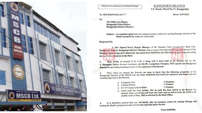 Manipur: Miscreants loot State Co-operative Bank Ltd. in Kangpokpi district