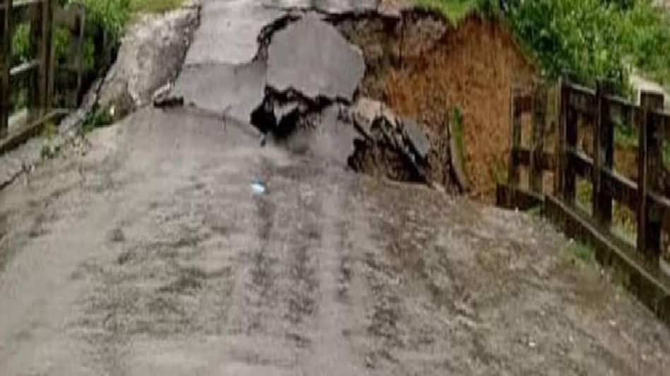 Nagaland: Rain damages portion of NH-702 in Mon district, vehicular movement restricted Nagaland: Rain damages portion of NH-702 in Mon district, vehicular movement restricted