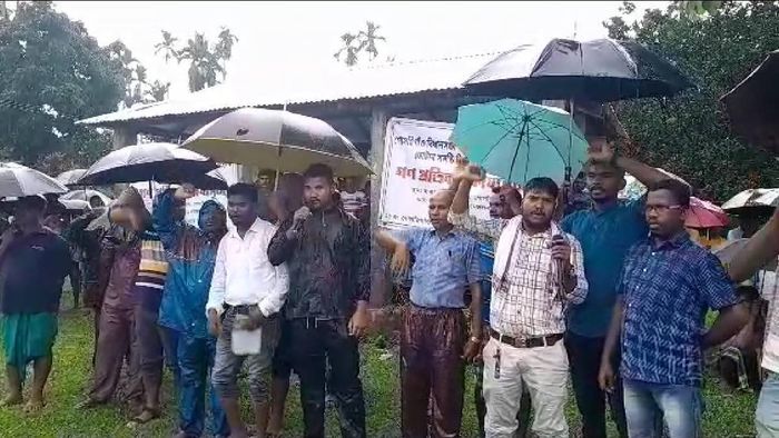 Protest in Gossaigaon, Assam over delimitation of constituencies