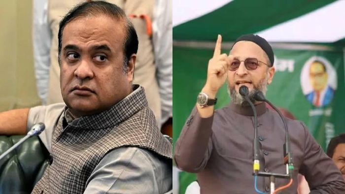 Assam CM Himanta Biswa Sarma (L), AIMIM chief Asaduddin Owaisi (R)