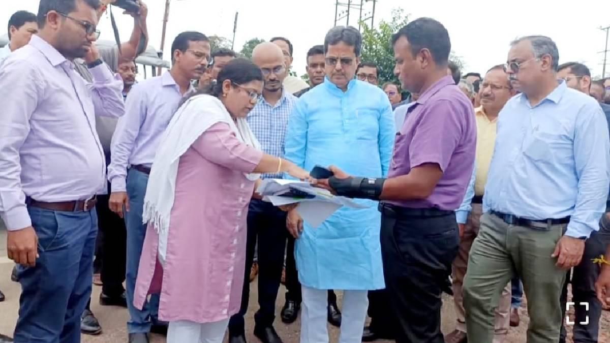Tripura CM Dr Manik Saha inspecting land for the set up of Unity Mall