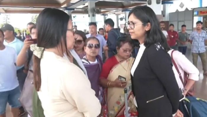 Delhi Commission for Women Chief Swati Maliwal lands in Imphal