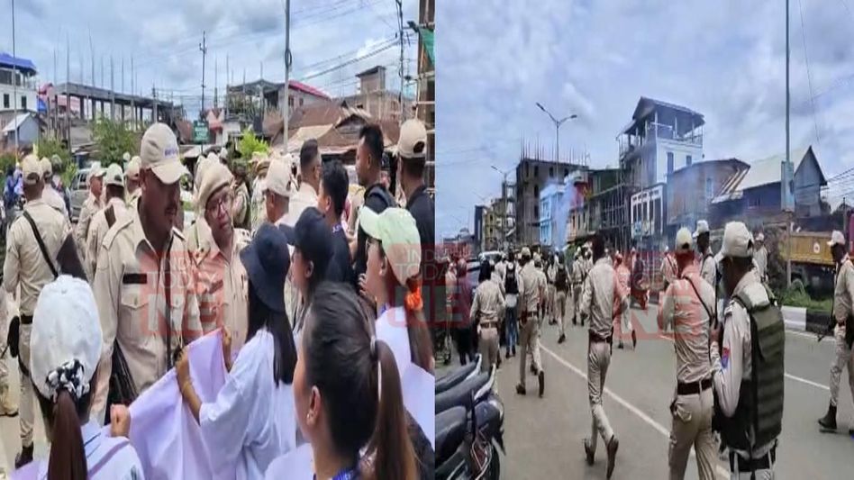 Manipur violence: Students take to streets demanding restoration of peace in state, police resort to tear gas Manipur violence: Students take to streets demanding restoration of peace in state, police resort to tear gas