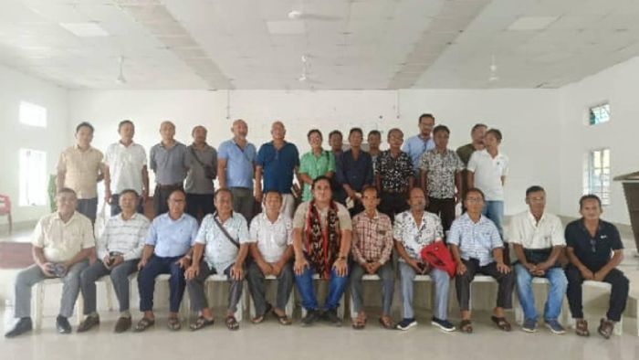 Leaders of Chakhroma Public Organisation and Kuki villages at the coordination meeting at Chumoukedima on Saturday