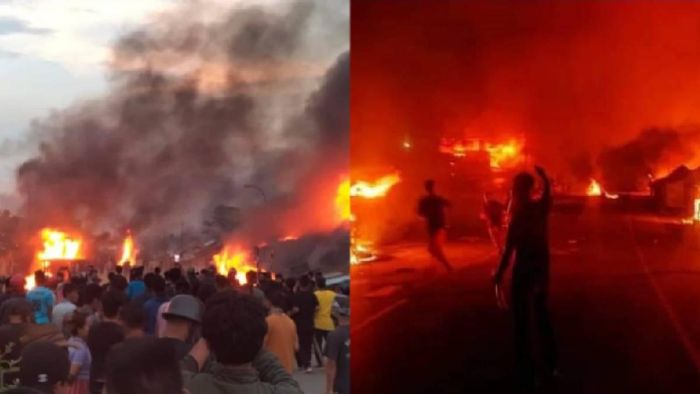 Houses burnt down by miscreants in Manipur