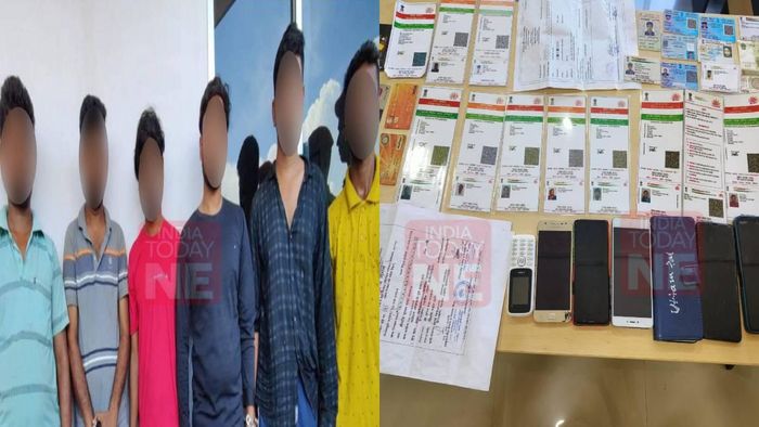 8 suspected illegal Rohingya immigrants detained during a raid by STF