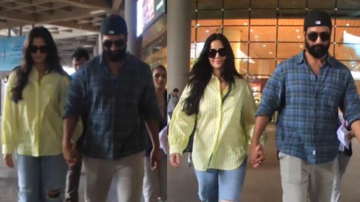 Vicky Kaushal and Katrina Kaif walks hand in hand