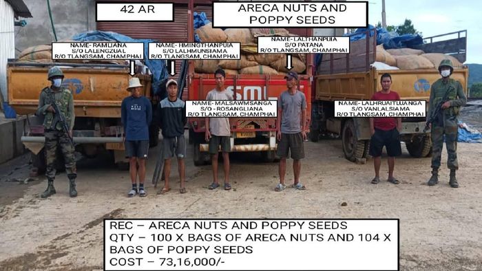 Areca nuts recovered in Champhai district