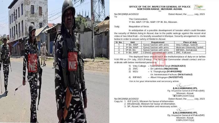 Security tightened in Mizoram to protect Meiteis