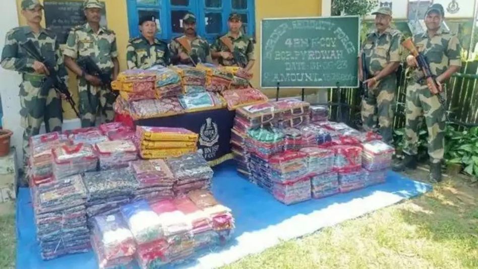 Meghalaya: Smuggled clothes worth over Rs 13 lakh seized from Indo-Bangladesh border Meghalaya: Smuggled clothes worth over Rs 13 lakh seized from Indo-Bangladesh border