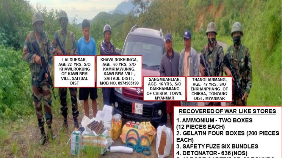 Mizoram: Assam Rifles recovers huge cache of arms allegedly heading to Zomi Revolutionary Army in Manipur Mizoram: Assam Rifles recovers huge cache of arms allegedly heading to Zomi Revolutionary Army in Manipur