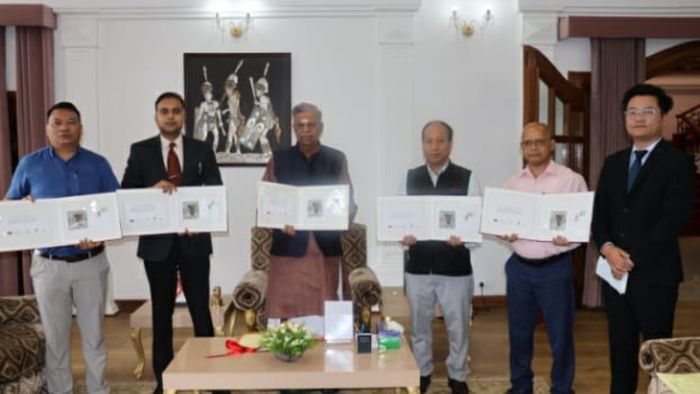 Nagaland governor releases postal cover on Naga back basket