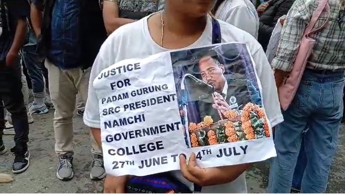 Locals stage protest against alleged murder of student leader in Sikkim
